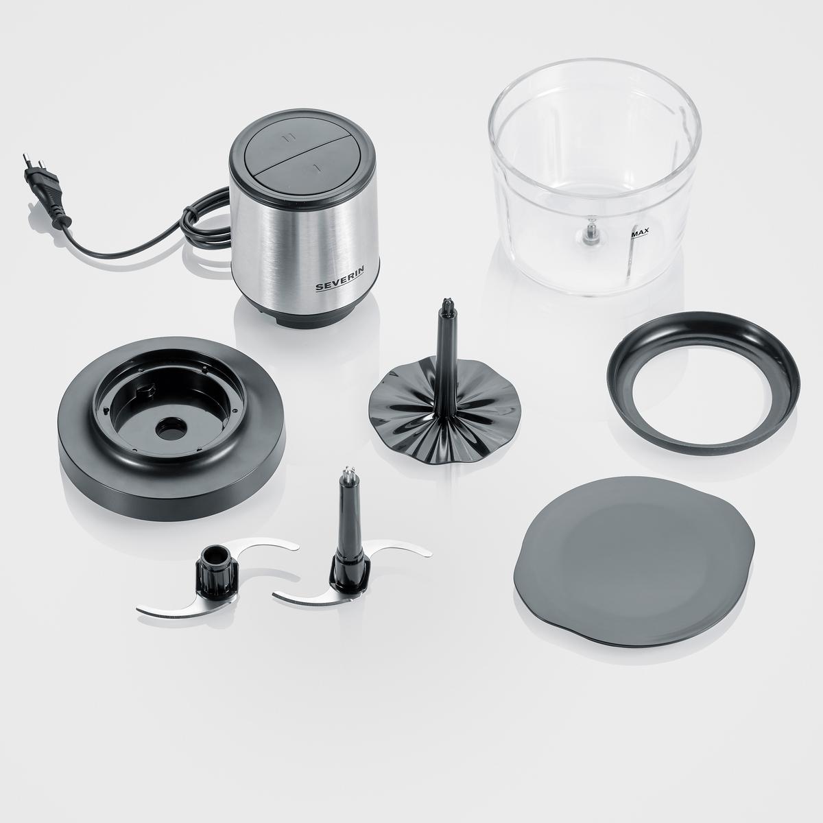 Universalzerkleinerer 400W, Universalmesser - Edelstahlfarben/Schwarz, Basics, Kunststoff/Metall (15,5/24,7/15,5cm) - Severin