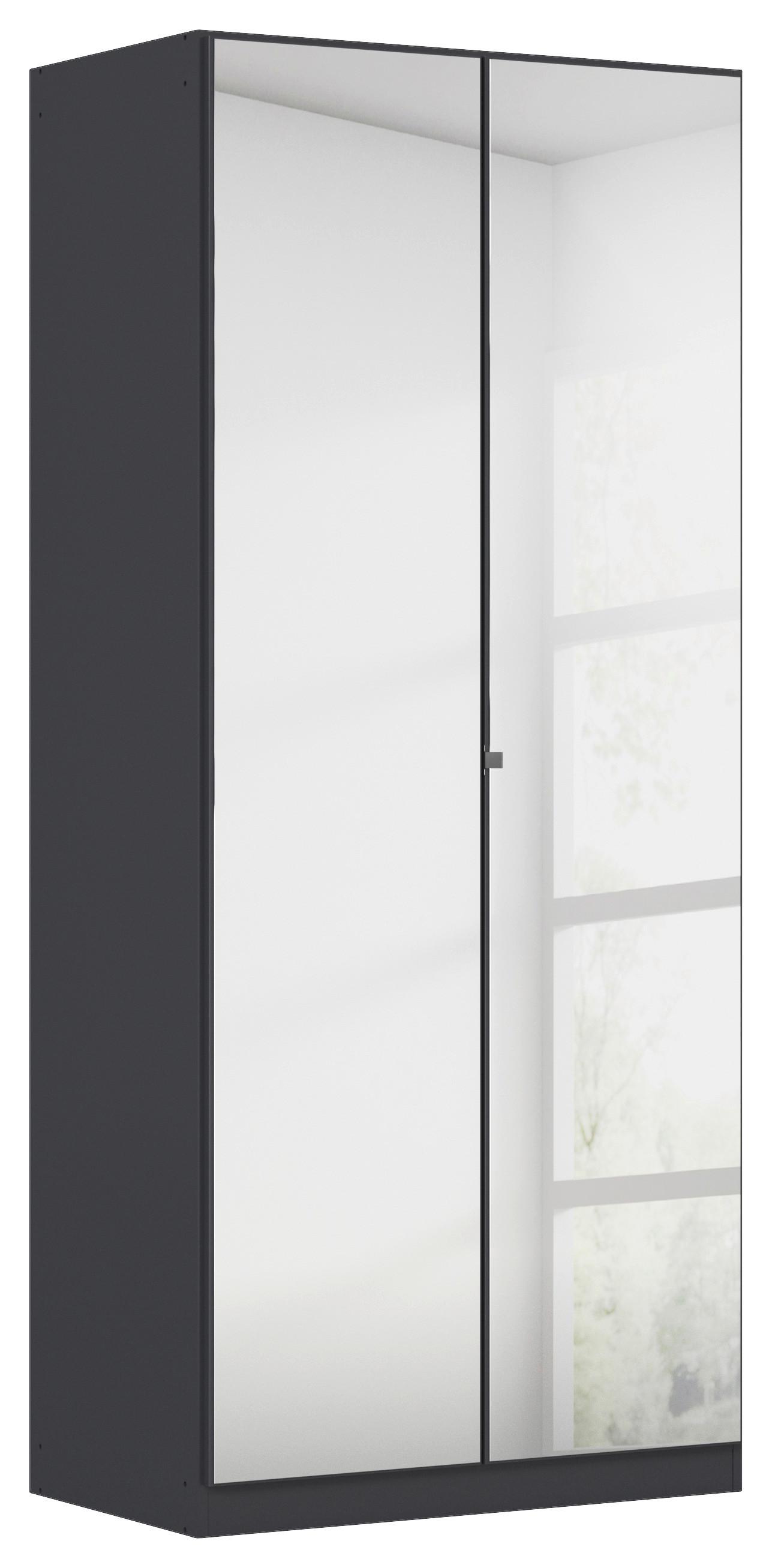 Drehtürenschrank Mit Spiegel 91cm Reflect, Grau