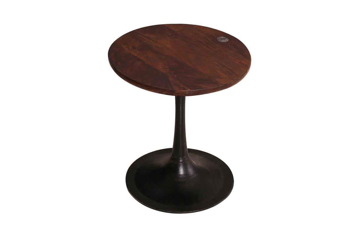 BEISTELLTISCH Mangoholz B: 40 - Schwarz/Braun, Design, Holz/Metall (40/40/42cm) - MID.YOU