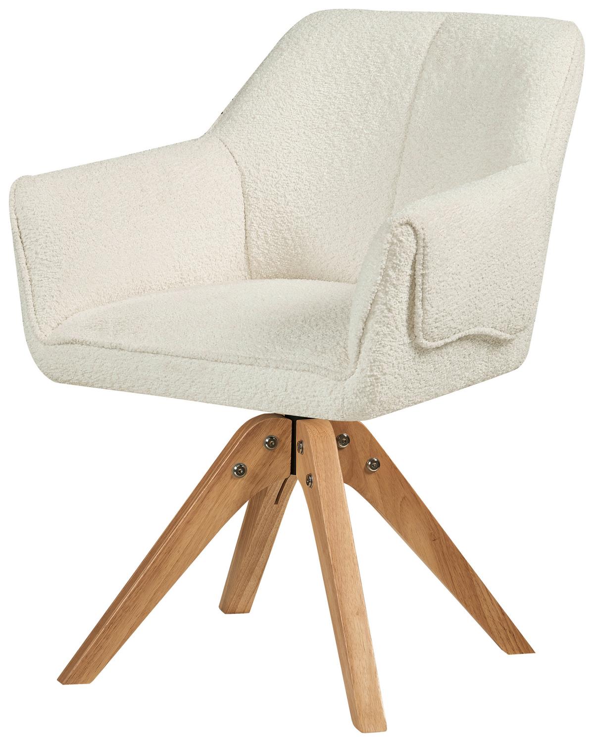 Armlehnstuhl Dian 225 - Weiß, MODERN, Holz/Textil (60/86,5/63,5cm) - Kayoom