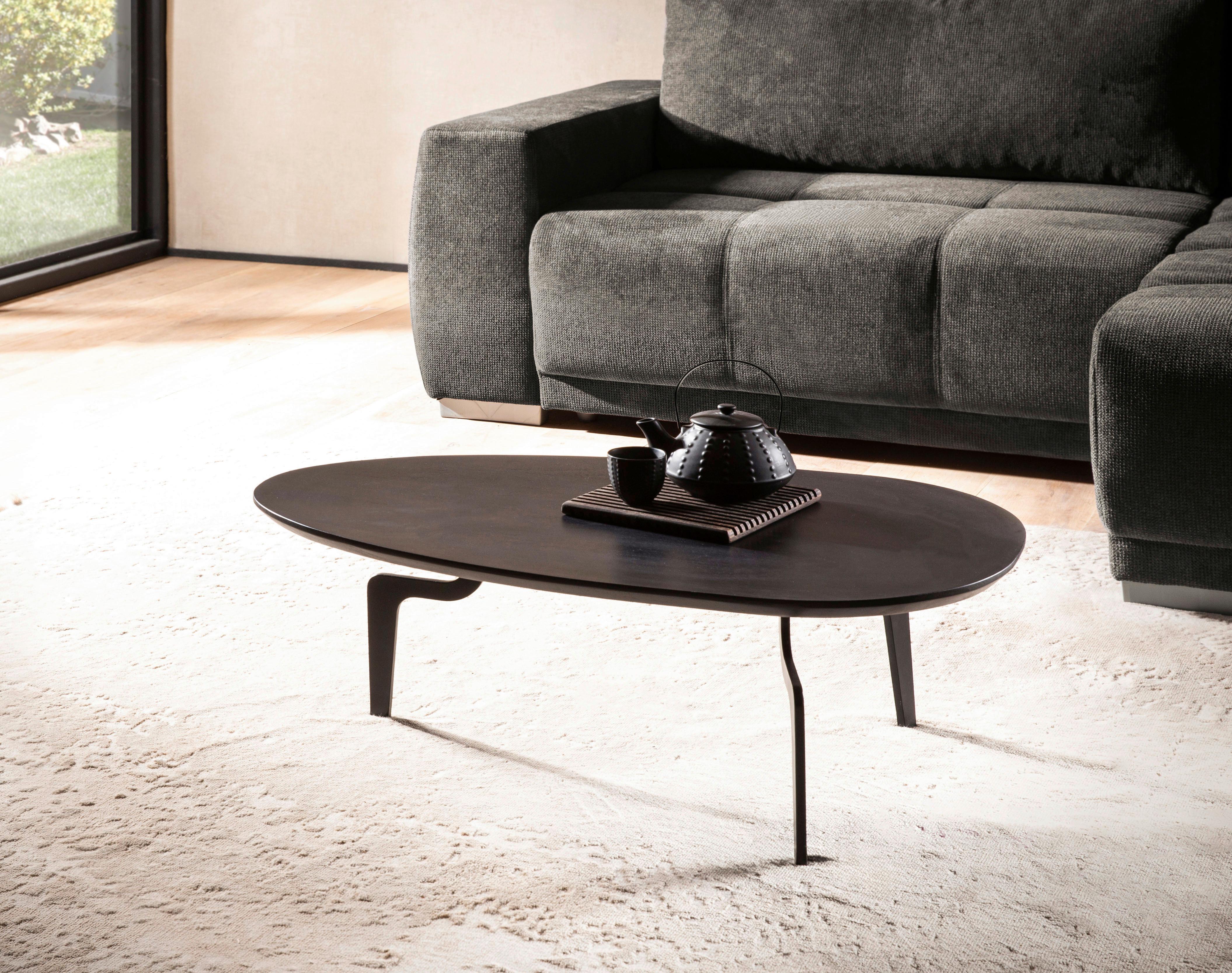 Couchtisch Schwarz L: 86 cm - Schwarz, Design, Holz/Metall (86/50/30cm) - Livetastic