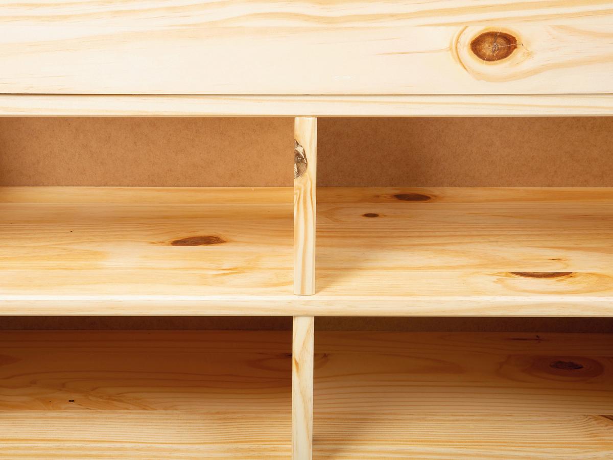 Stauraumbett Echtholz inkl. Nachtkästchen 90x200 Claas - Naturfarben, Basics, Holz (90/200cm) - MID.YOU