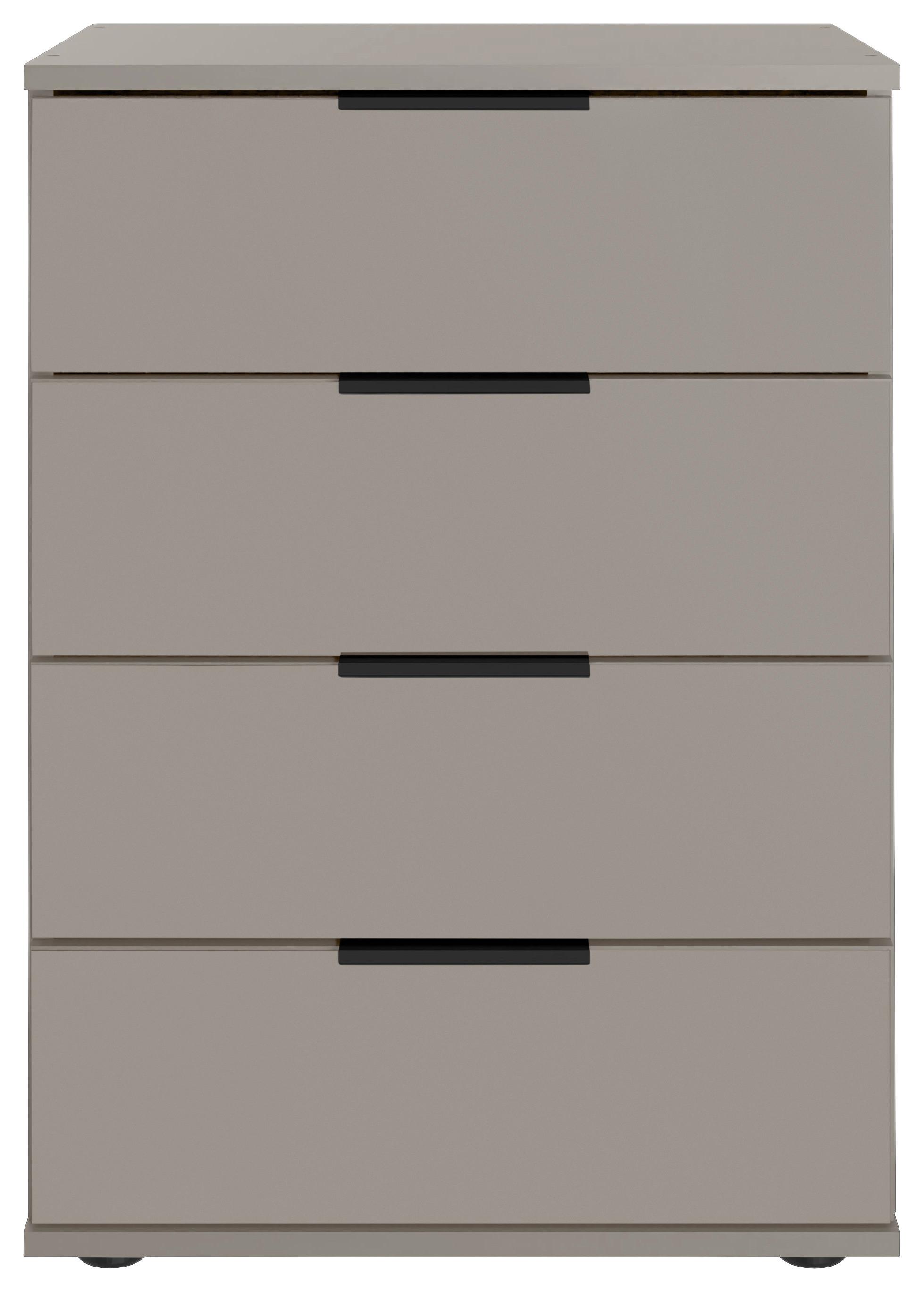 NOČNÝ STOLÍK SAIGON - čierna/sivobéžová, Modern, kov/kompozitné drevo (52/74/38cm)