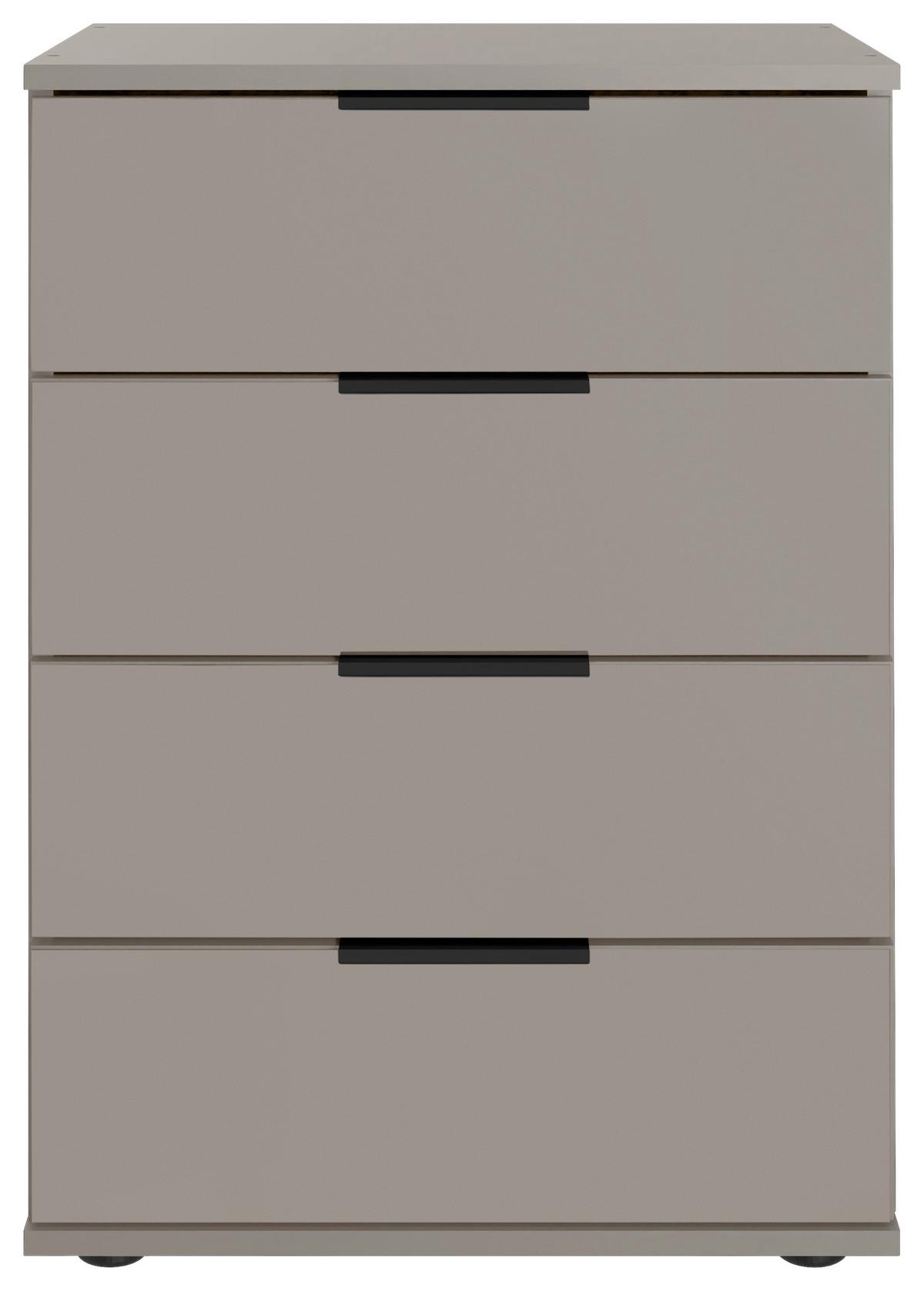 NOČNÍ STOLEK SAIGON - černá/šedobéžová, Moderní, kov/kompozitní dřevo (52/74/38cm)