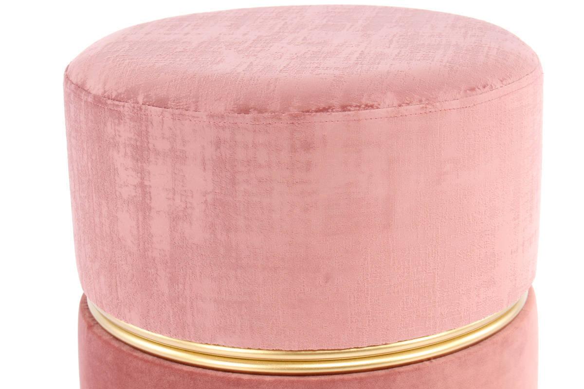 Hocker mit gepolstertem Sitz in Rosa