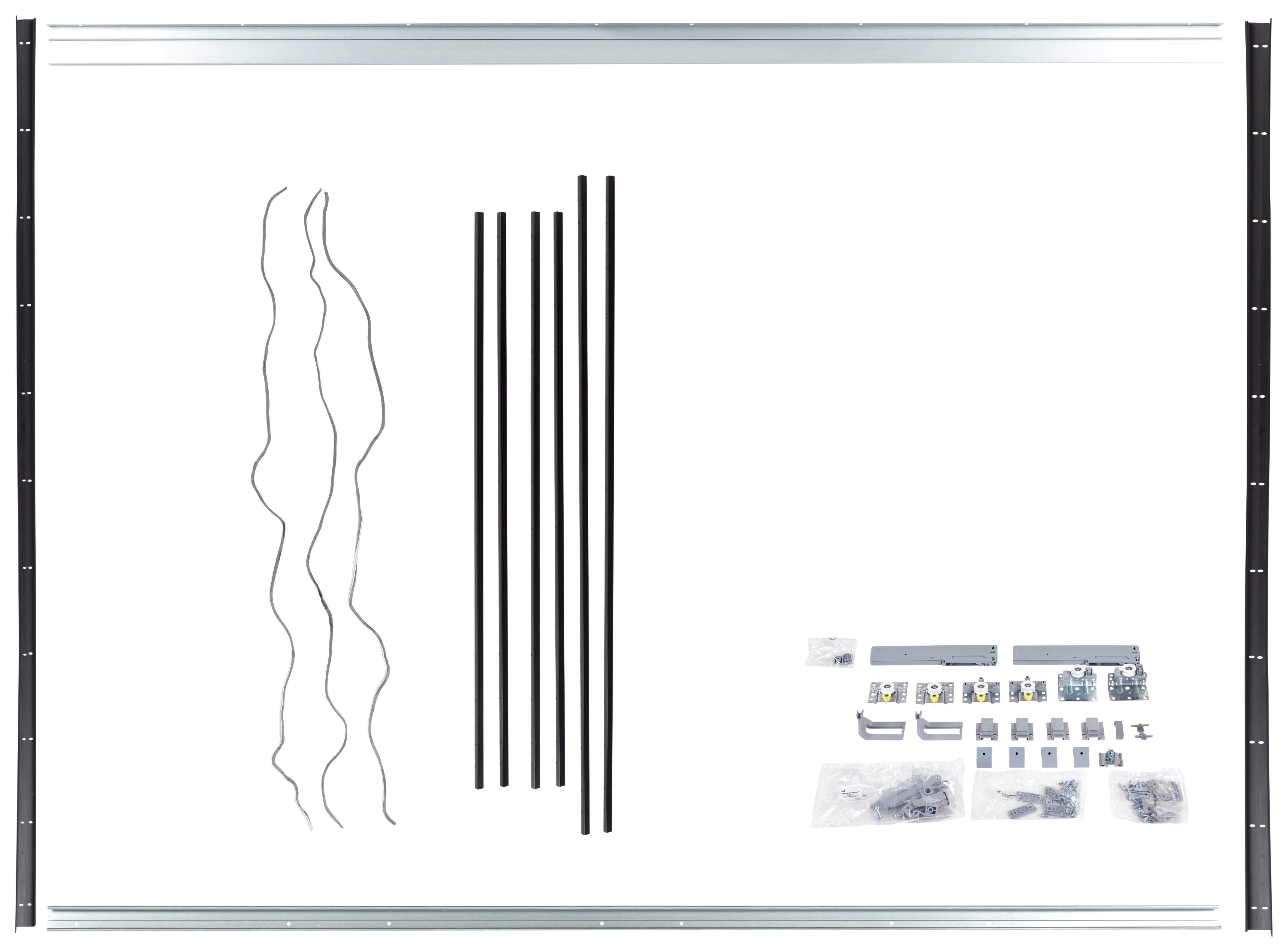 Montagepaket F. Kleiderschrank Unit H: 210 Cm B: 270 Cm - Schwarz, MODERN, Kunststoff/Metall - Ondega