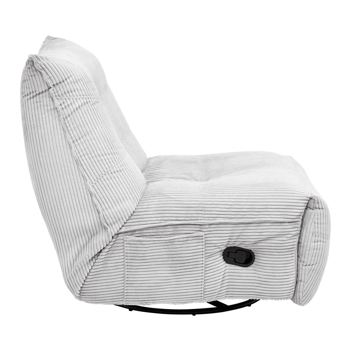 Relaxační křeslo ALURA, krémová barva - černá/krémová, Moderní, kov/dřevo (90/92/90cm) - Bessagi Home