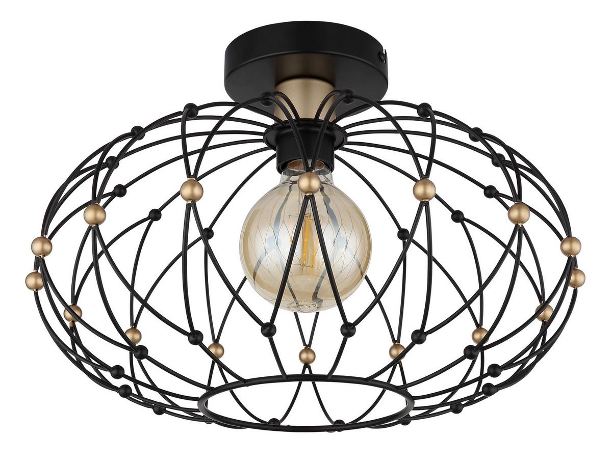 Deckenleuchte Schwarz Goldfarben D: 40 cm - Goldfarben/Schwarz, Design, Metall (40/25cm) - Globo