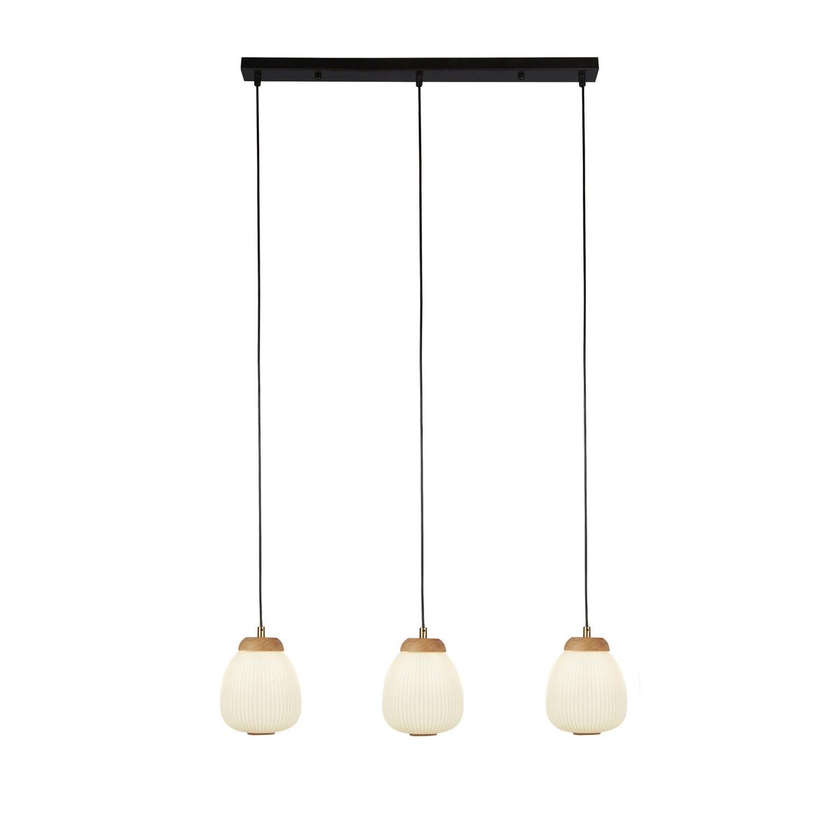 Hängeleuchte 31411-3na - Schwarz/Weiß, Basics, Glas/Metall (20/15/78,5cm)