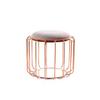 Beistelltisch/pouf 2 In 1 Comfortable Rosé/hellviolett - Grau/Kupferfarben, Basics, Glas/Holzwerkstoff (50/50/45cm) - Kayoom