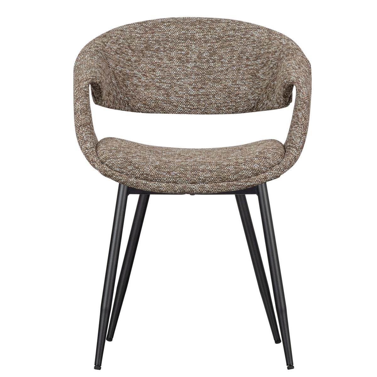 Armlehnstuhl-Set Yossi Braun/Schwarz B: 57cm - Schwarz/Braun, MODERN, Textil/Metall (57/78/57cm) - Livetastic