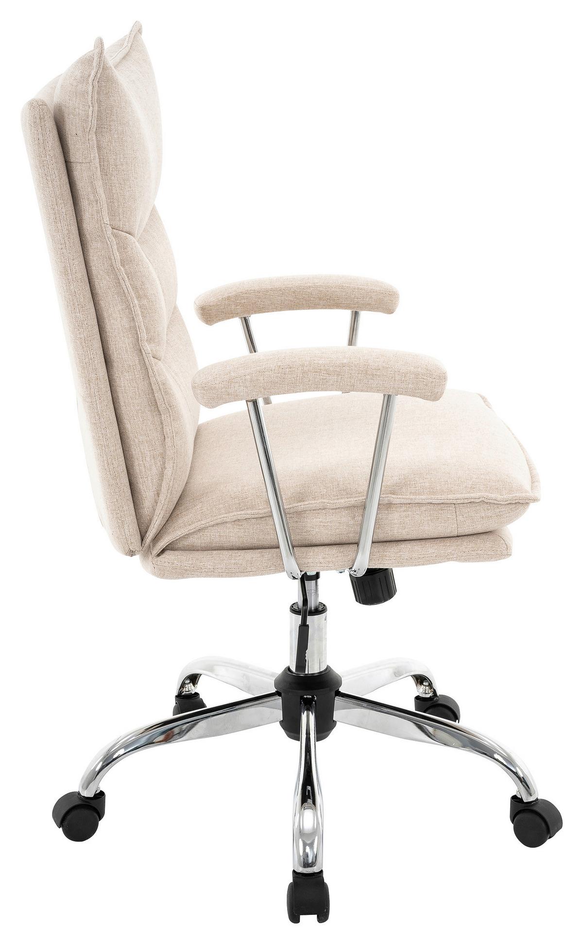 Drehstuhl Wien 2 - Chromfarben/Beige, MODERN, Kunststoff/Textil (61/96-104/66cm)