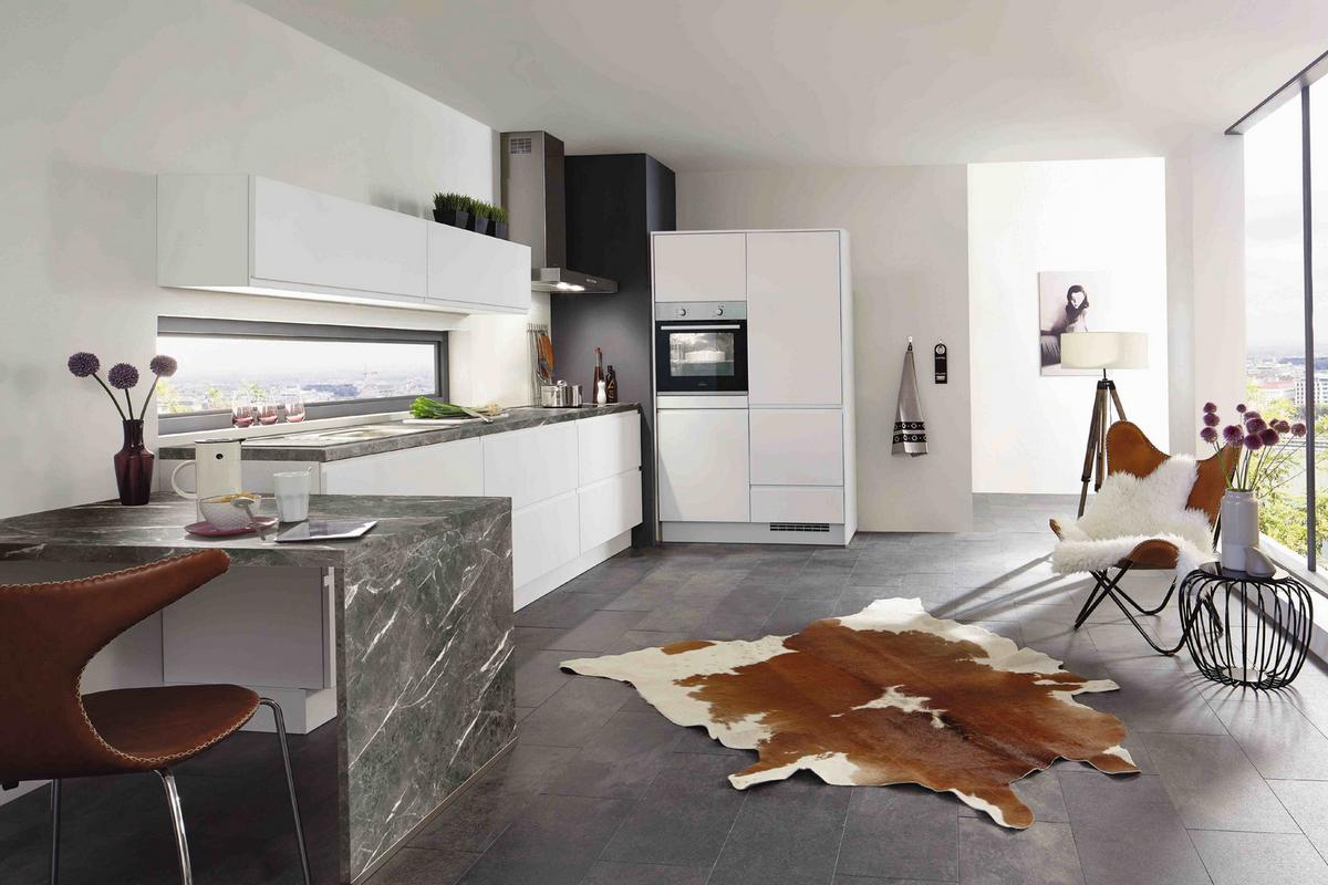 Einbauküche Weiß Hgl. Frei Planbar In Weiß Hgl - Weiß Hochglanz, MODERN, Holzwerkstoff - Vertico