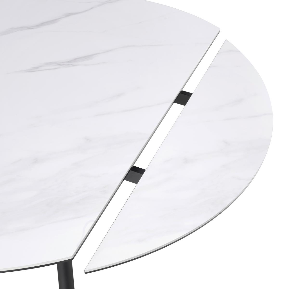 Esstisch Tiana - Schwarz/Weiß, LIFESTYLE, Glas/Keramik (90-140/76/140cm) - MID.YOU