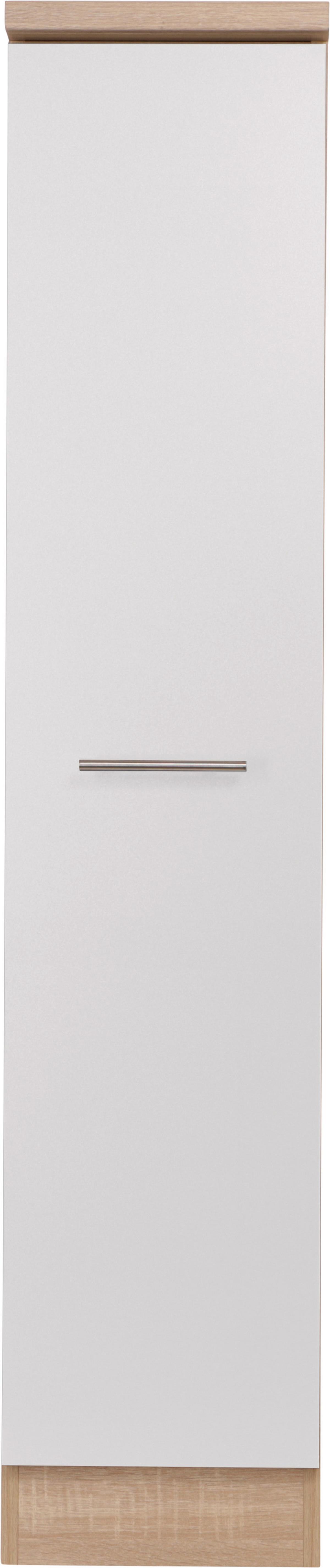 Apothekerschrank Merle Weiß, Eiche Dekor B:30cm - Eichefarben/Weiß, Basics, Holzwerkstoff (30/144,8/60cm) - Respekta