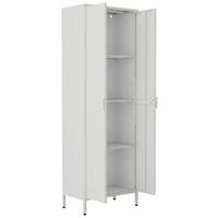 Drehtürenschrank Flokas Weiß B: 60 cm - Weiß, Design, Metall (60/180/35cm) - MID.YOU
