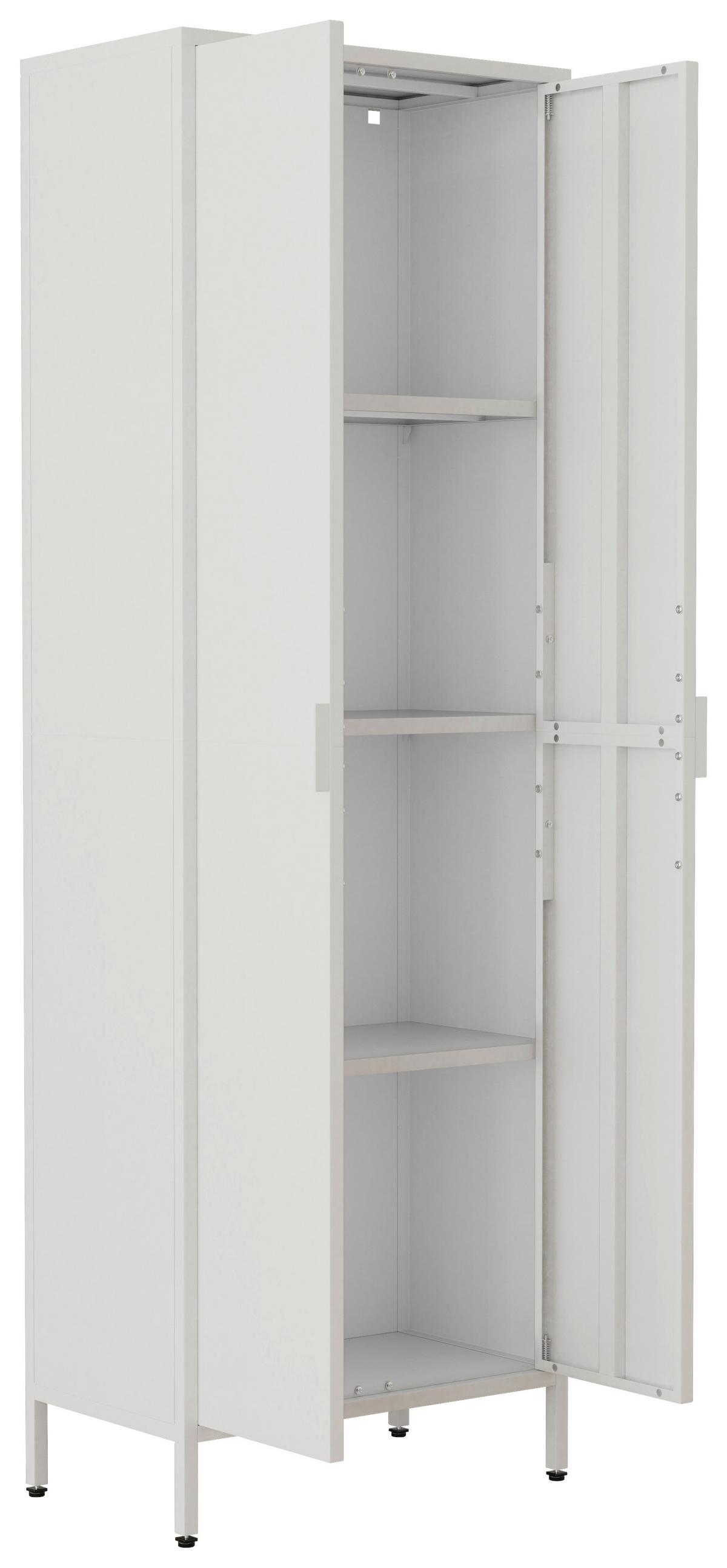 Drehtürenschrank Flokas Weiß B: 60 cm - Weiß, Design, Metall (60/180/35cm) - MID.YOU
