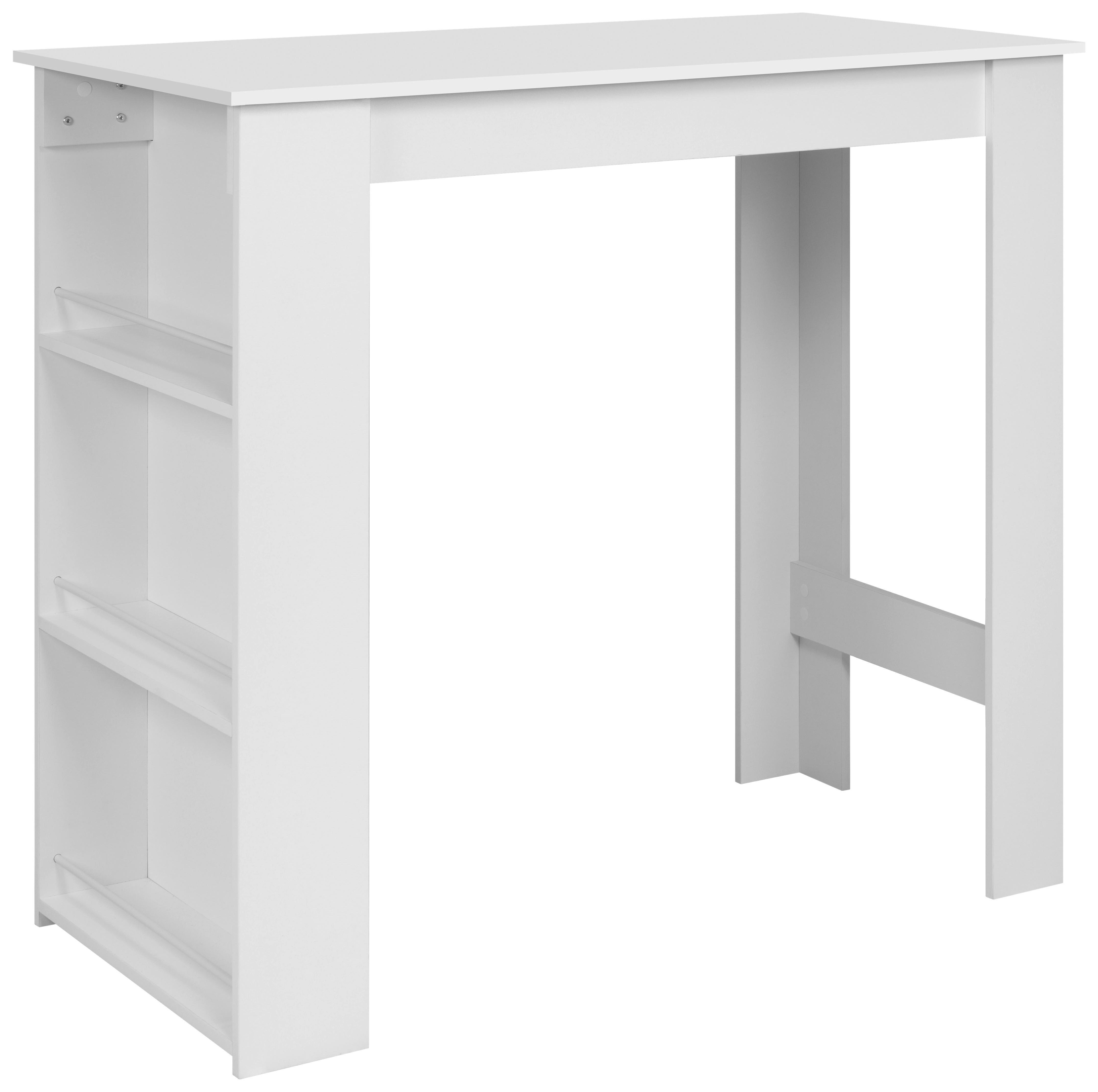 Bartisch Ostersund Melamin Weiß Dekor, B: 120 cm - Weiß, Basics, Holzwerkstoff (120/107/60cm)