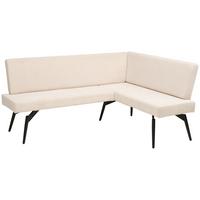 Eckbank Tinos Beige, S: 190x150 cm - Beige/Schwarz, KONVENTIONELL, Textil/Metall (190/150cm) - MID.YOU