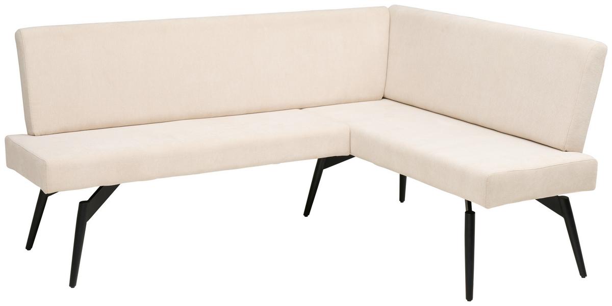 Eckbank Tinos Beige, S: 190x150 Cm - Beige/Schwarz, KONVENTIONELL, Textil/Metall (190/150cm) - MID.YOU