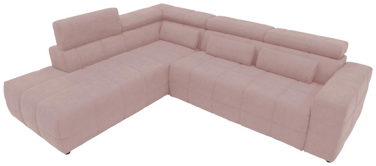 Ecksofa Mit Sitztiefen- Verstellung Brandon Pink - Schwarz/Rosa, Design, Textil (228/275cm) - MID.YOU