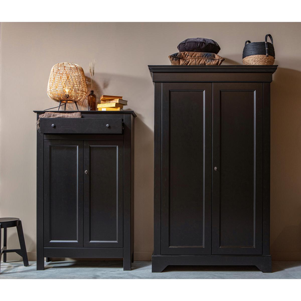 Kommode Isabel Schwarz B: 118 cm - Schwarz, Design, Holz (118/191/47cm) - Livetastic