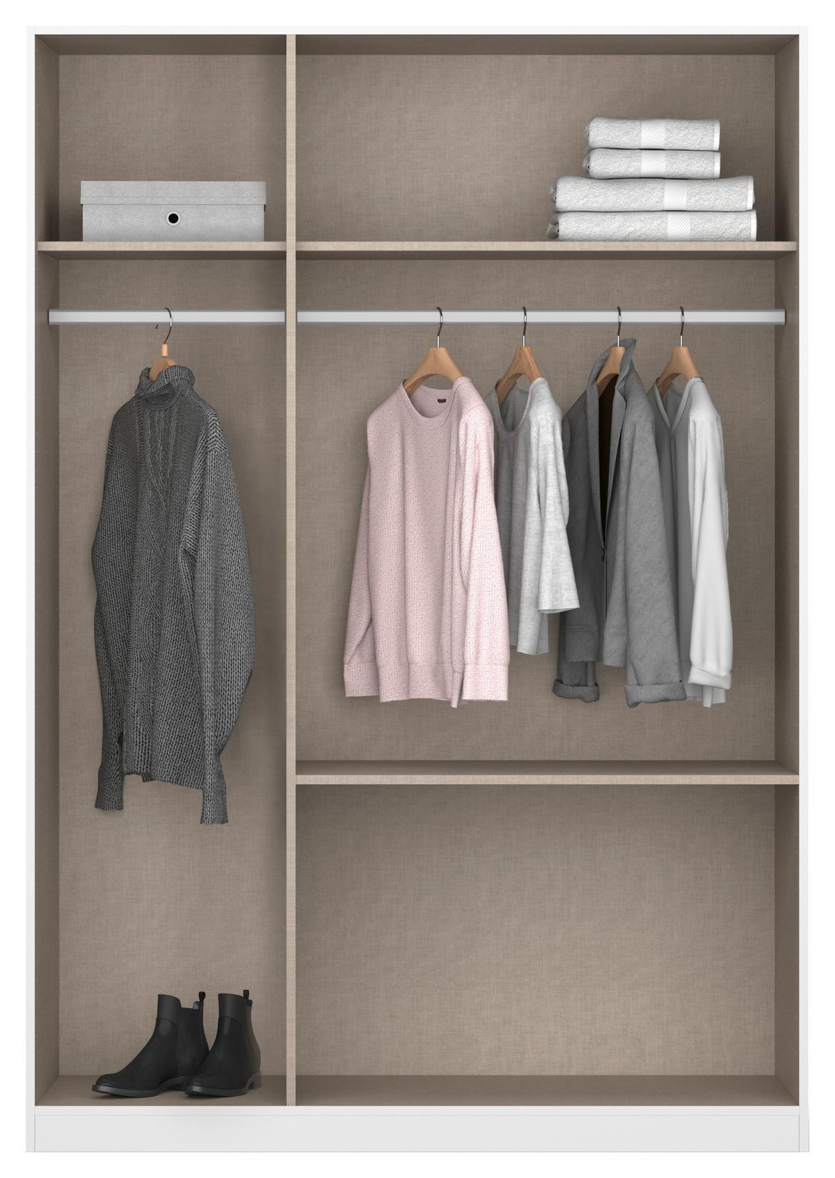 Drehtürenschrank Costa Grau B: 136 cm - Grau, MODERN, Holzwerkstoff (136/197/54cm) - Rauch Möbel