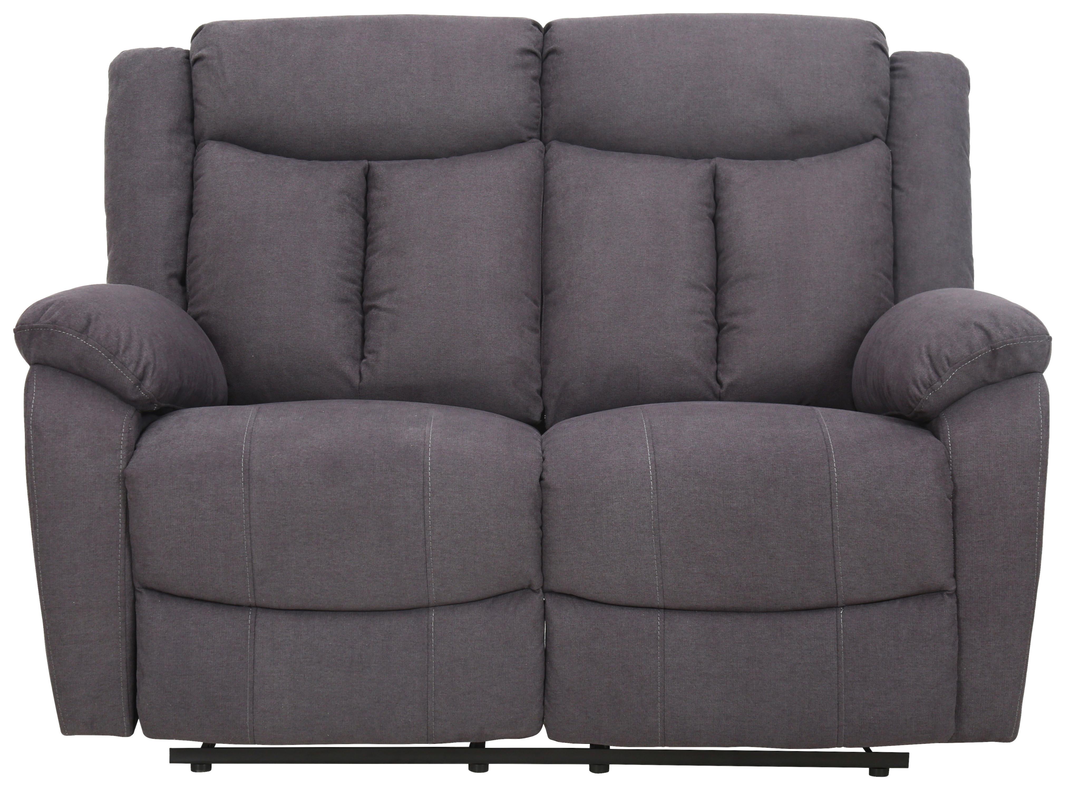 2-Sitzer-Sofa mit Relaxfunktion Oxford Grau - Schwarz/Grau, KONVENTIONELL, Holz/Textil (138/103/96cm) - Ondega