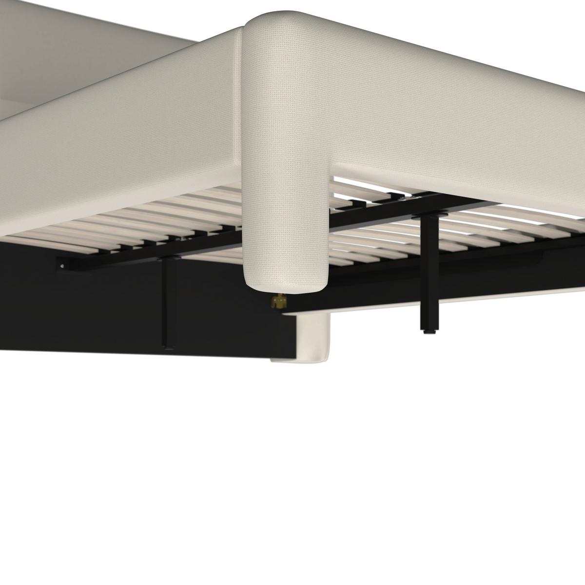 Čalúnená posteľ VALION 160x200 cm, slonovinová - slonovinová/prírodná farba, Modern, kov/drevo (160/200cm) - Bessagi Home