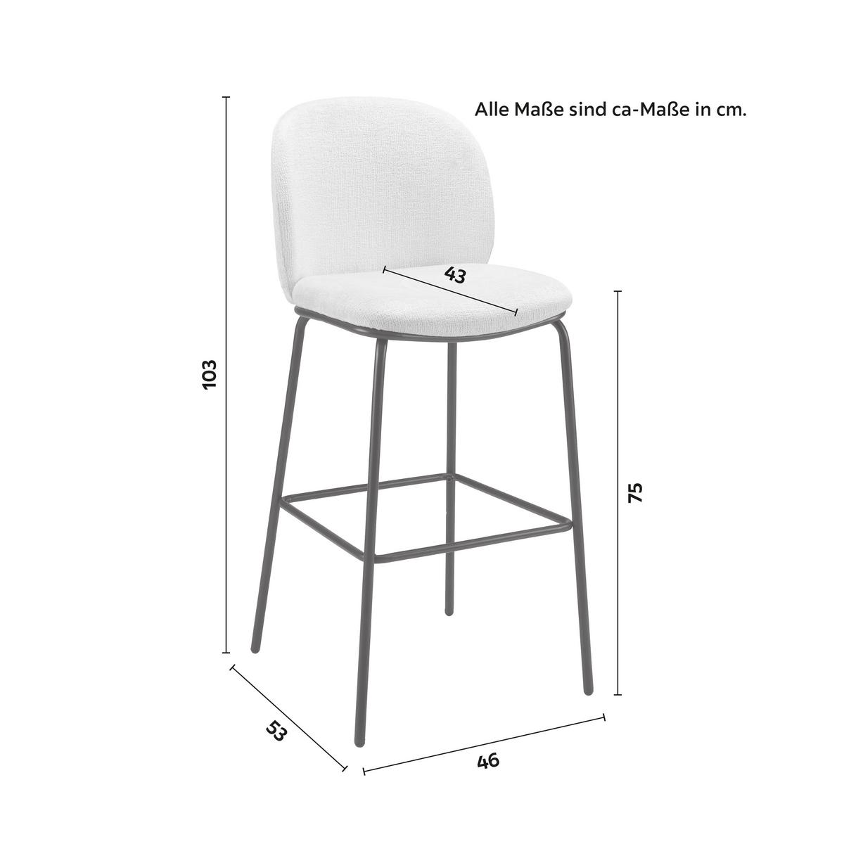 BAROVÁ ŽIDLE MALEA - černá/béžová, Moderní, kov/dřevo (46/103/53cm) - Bessagi Home
