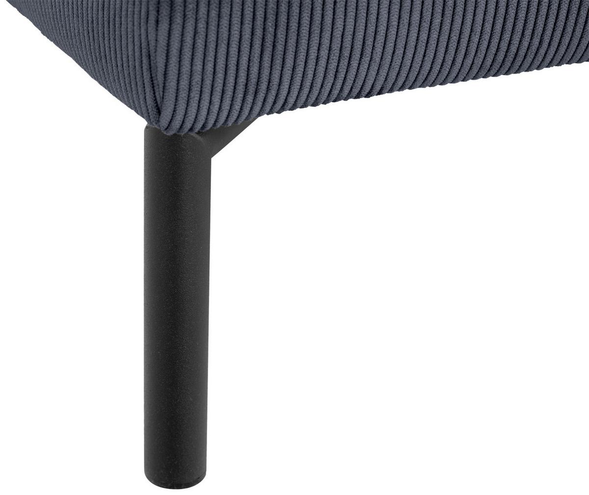 Ecksofa Erno Graublau S: 262 Cm - Graublau/Schwarz, Design, Textil (262/183cm) - MID.YOU