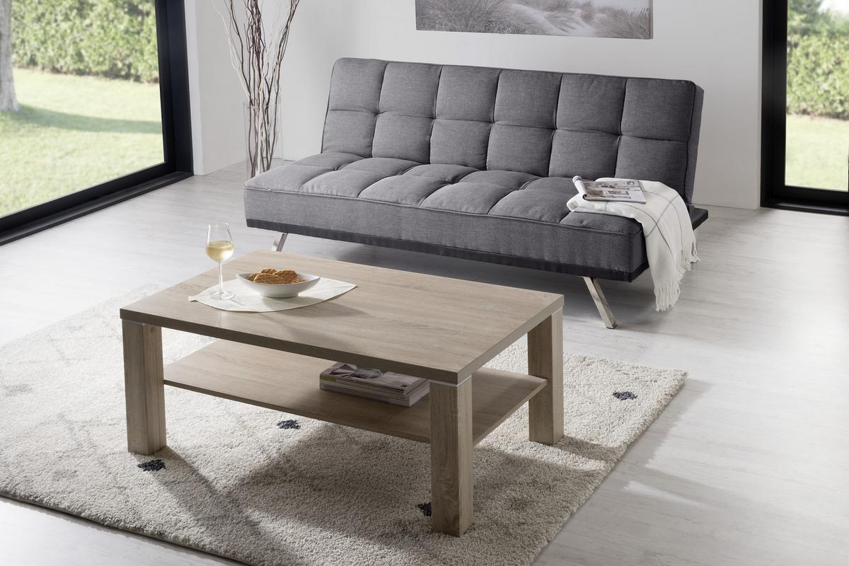 3-Sitzer-Sofa Mit Schlaffunkt. Roma Anthrazit - Edelstahlfarben/Anthrazit, Basics, Textil/Metall (179/84/96cm) - Ondega