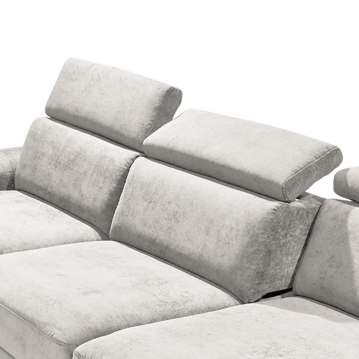 Ecksofa Elvis Silberfarben S: 259x182 Cm - Silberfarben, KONVENTIONELL, Textil (259/182cm) - Trendmanufaktur