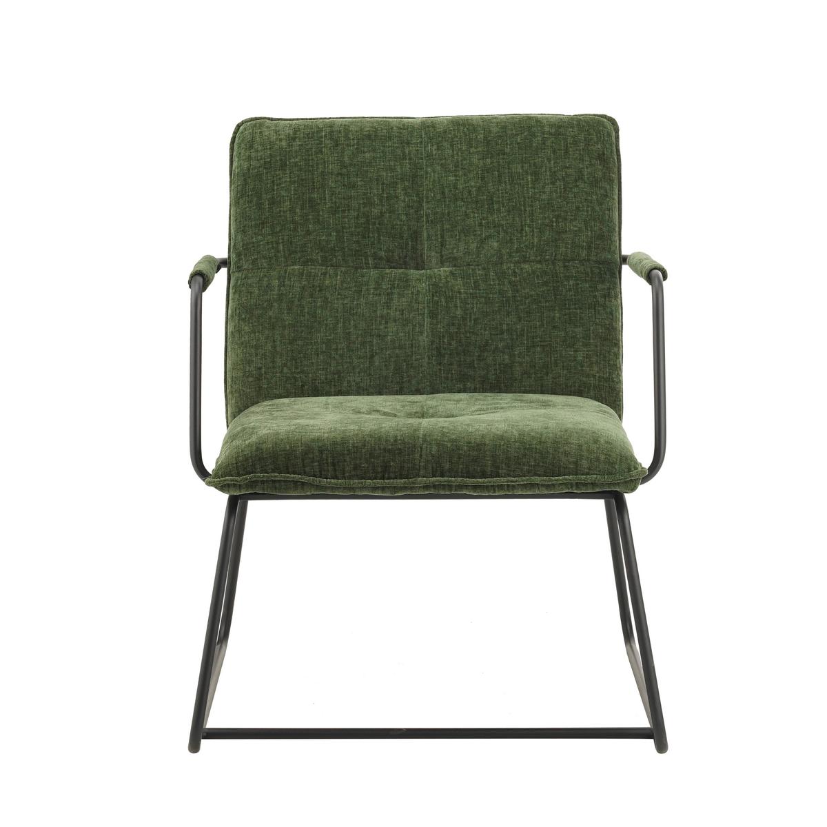 Sessel Bilbao Dunkelgrün B: 65 Cm - Dunkelgrün/Schwarz, MODERN, Textil (65/80/68cm) - MID.YOU