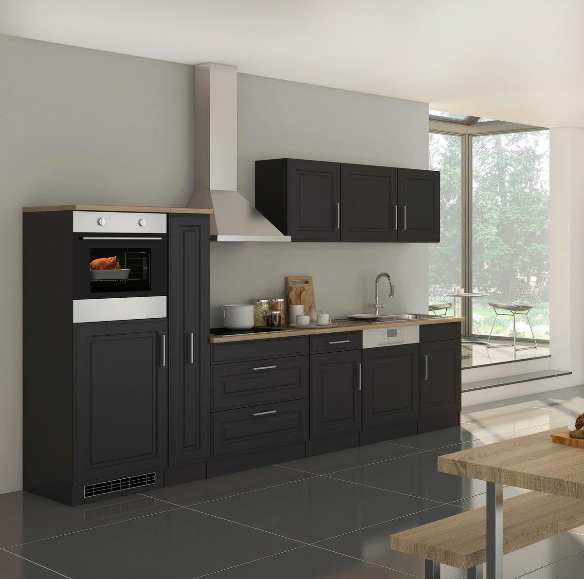 Küchenleerblock Rom Graphitfarben B: 330 Cm - Graphitfarben/Sonoma Eiche, MODERN, Holzwerkstoff (330cm) - Held