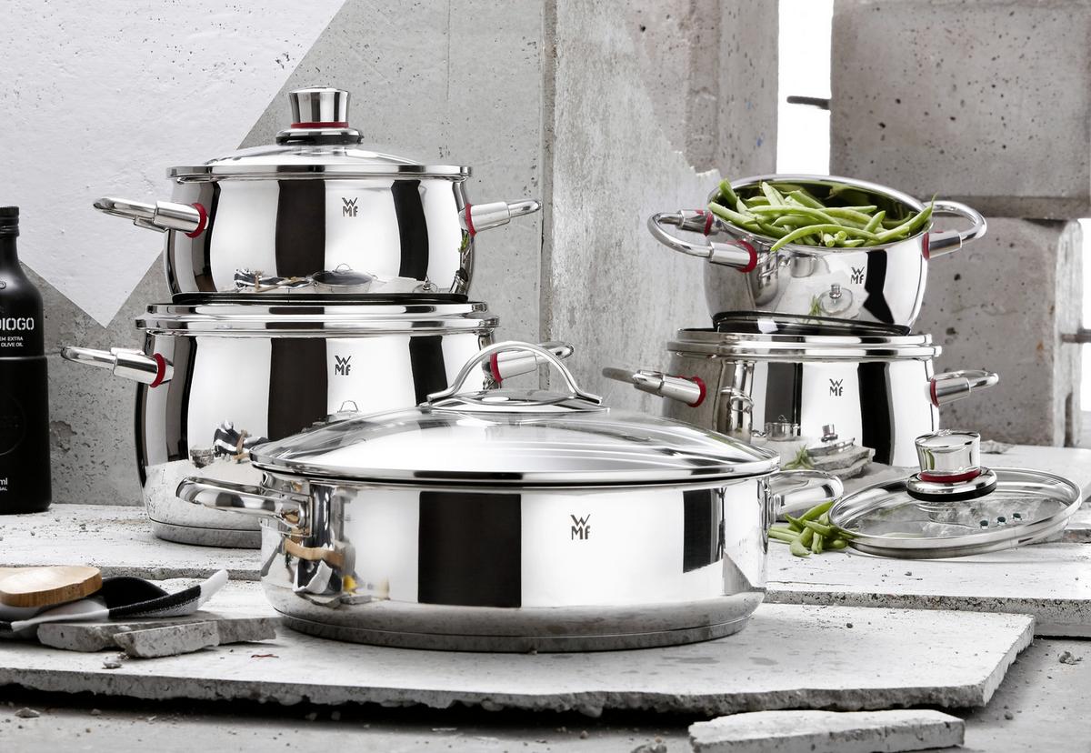 KOCHTOPFSET 4-Teilig - Edelstahlfarben, Basics, Glas/Metall - WMF
