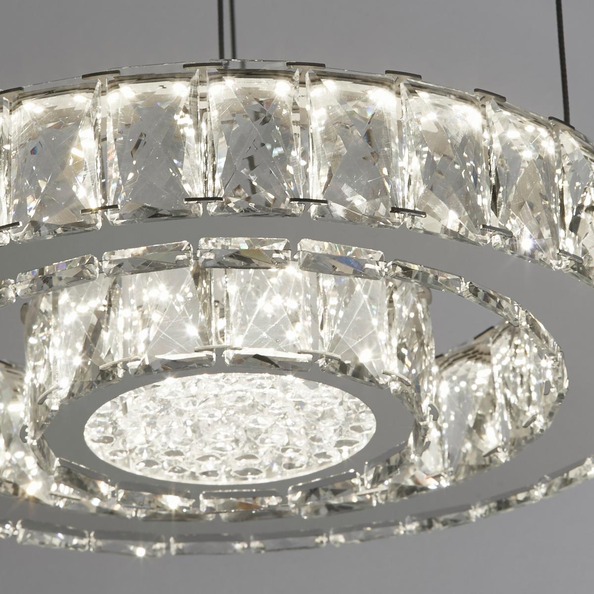 KRISTALL-HÄNGELEUCHTE 2328CC CLOVER - Chromfarben/Silberfarben, Design, Glas/Kunststoff (35/70cm)