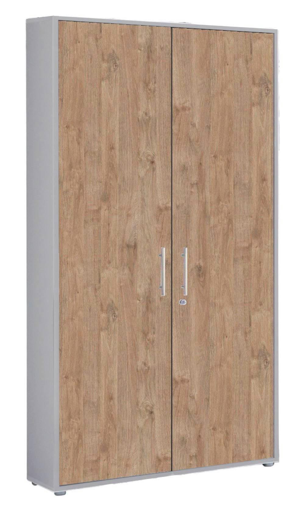Aktenschrank Office Edition Grau, Eiche Dekor B: 84,4cm