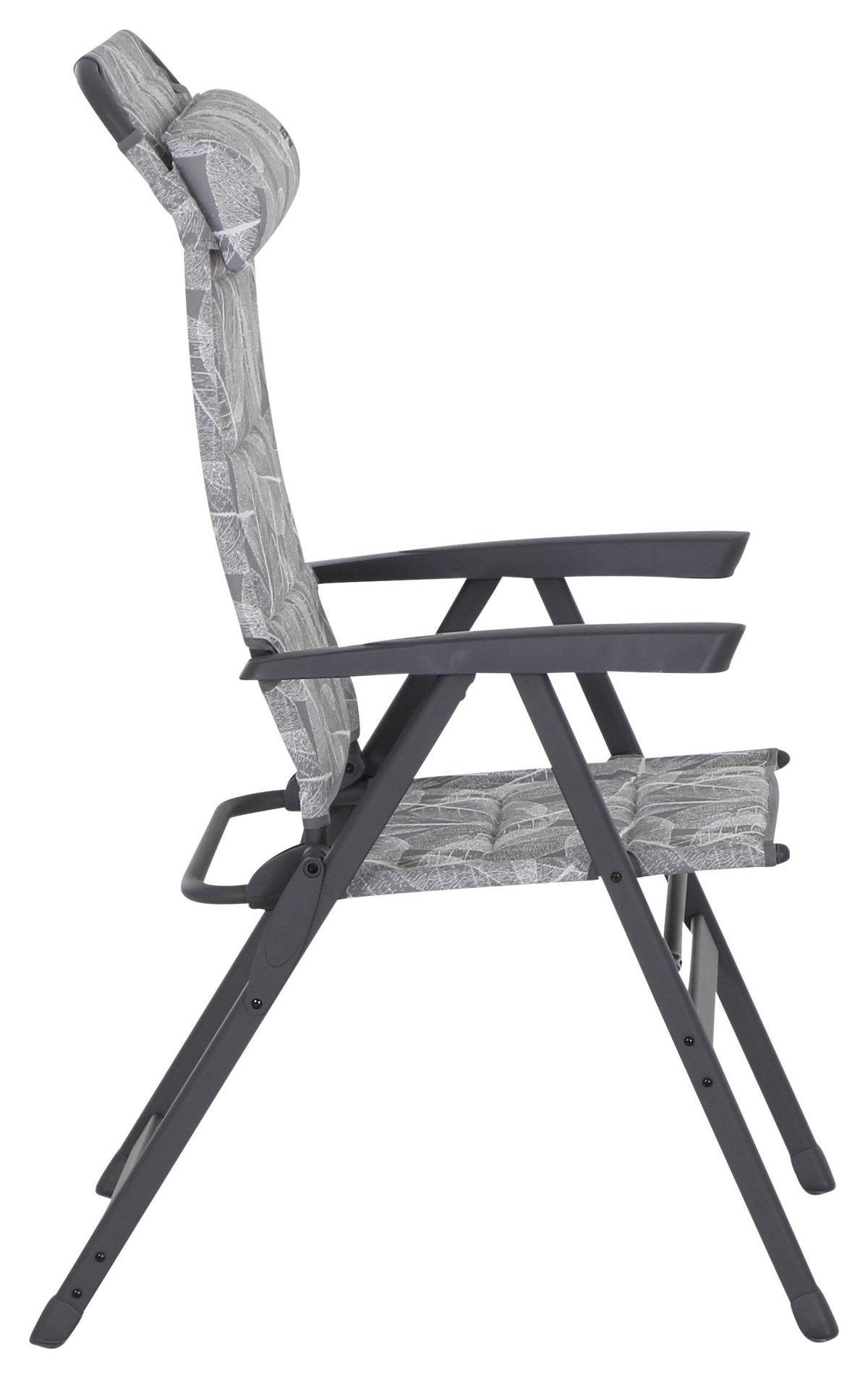 Campingsessel Klappbar Mit Armlehnen + Kopfpolster - Anthrazit/Grau, KONVENTIONELL, Textil/Metall (61/121/68cm) - Siena Garden