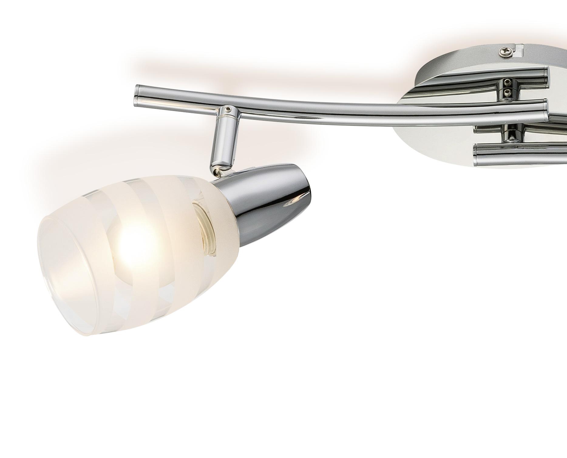 Strahler Dija 2-Flammig verstellbar L: 40,5 cm - Klar/Chromfarben, KONVENTIONELL, Glas/Metall (40,5/17,5/19cm) - James Wood