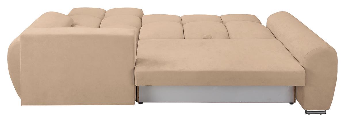 Ecksofa Azzuro Beige S: 256x175 cm - Beige/Silberfarben, Design, Textil (256/175cm) - Livetastic