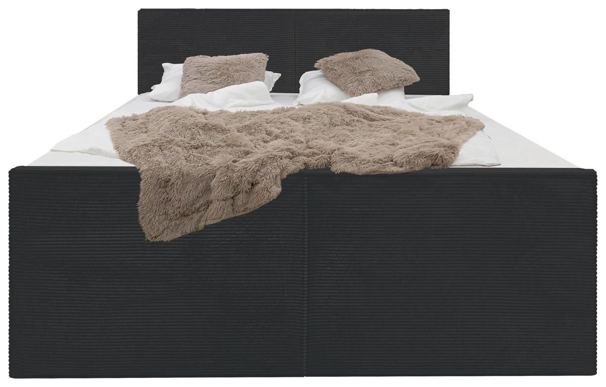 Boxspringbett Rodi Schwarz Lf: 160x200 cm - Schwarz, MODERN, Textil (160/200cm) - Livetastic