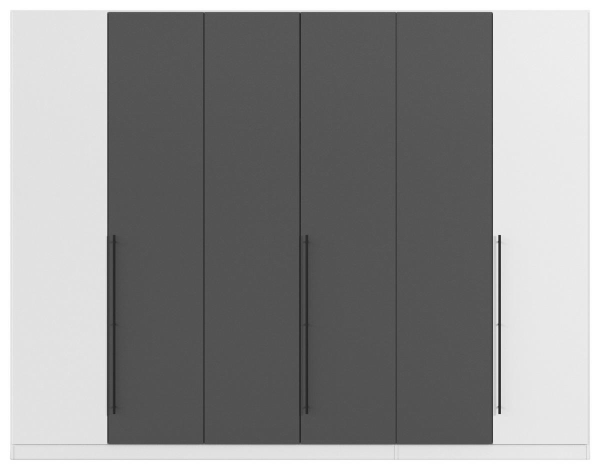 Kleiderschrank Safari B: 271 cm - Weiß/Grau, KONVENTIONELL, Holzwerkstoff (271/210/54cm)