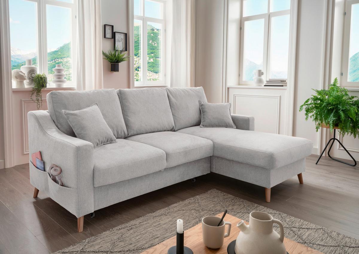 Ecksofa Valentina Grau S: 228x150 Cm - Naturfarben/Grau, MODERN, Textil (228/150cm) - Livetastic