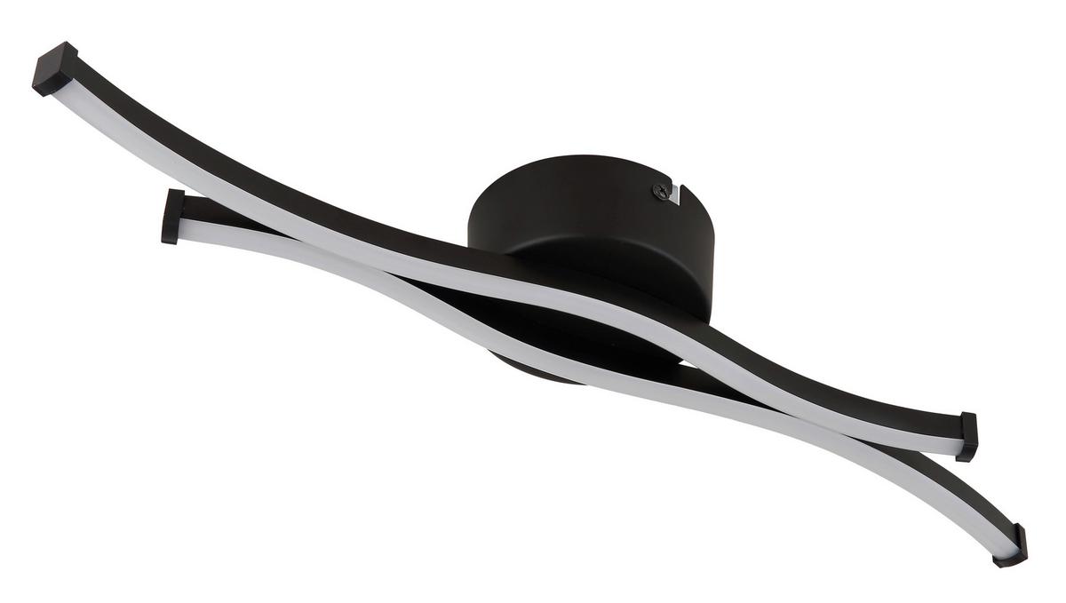 LED-Deckenleuchte 67336-12 - Opal/Schwarz, Design, Kunststoff/Metall (47,6/10/5,6cm) - Globo