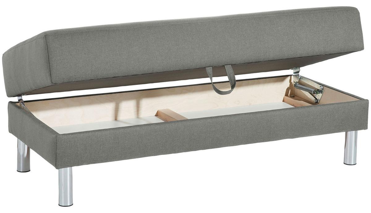 Ecksofa mit Schlaffunktion Just Fashion Hellgrau - Chromfarben/Hellgrau, KONVENTIONELL, Textil (152/230cm) - Max Winzer