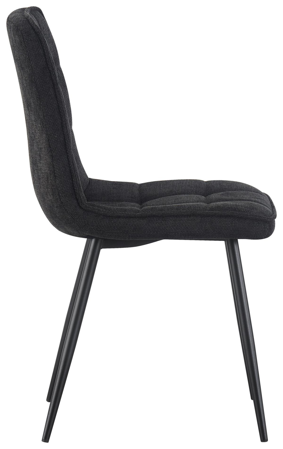 Vierfußstuhl Nevio Leinenoptik Schwarz, B: 45 Cm - Schwarz, KONVENTIONELL, Holz/Textil (45/89/58cm) - MID.YOU