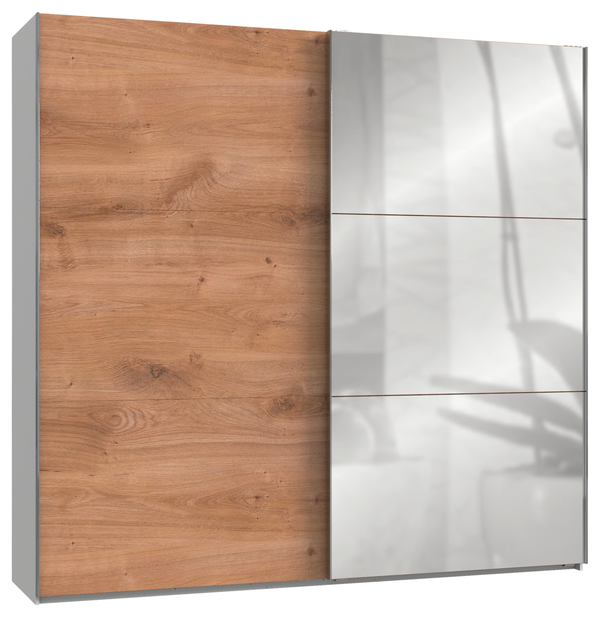 Schwebetürenschrank 250cm Level, Weiß/Eiche Dekor - Eichefarben/Weiß, MODERN, Holzwerkstoff (250/236/65cm) - MID.YOU