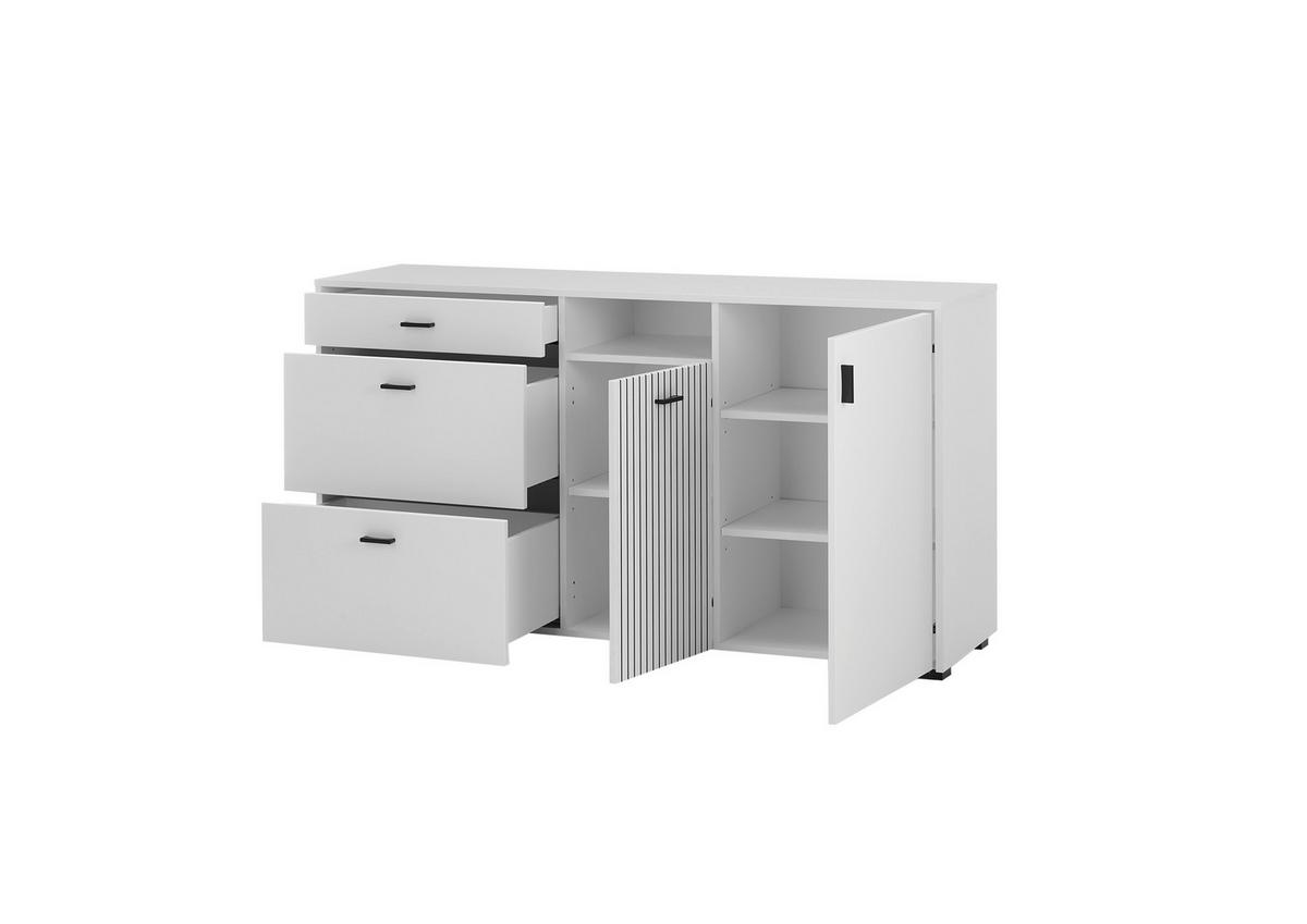 Sideboard Hudson Schwarz/Weiß B: 150 cm - Schwarz/Weiß, Design, Holzwerkstoff (150/80/42cm) - MID.YOU