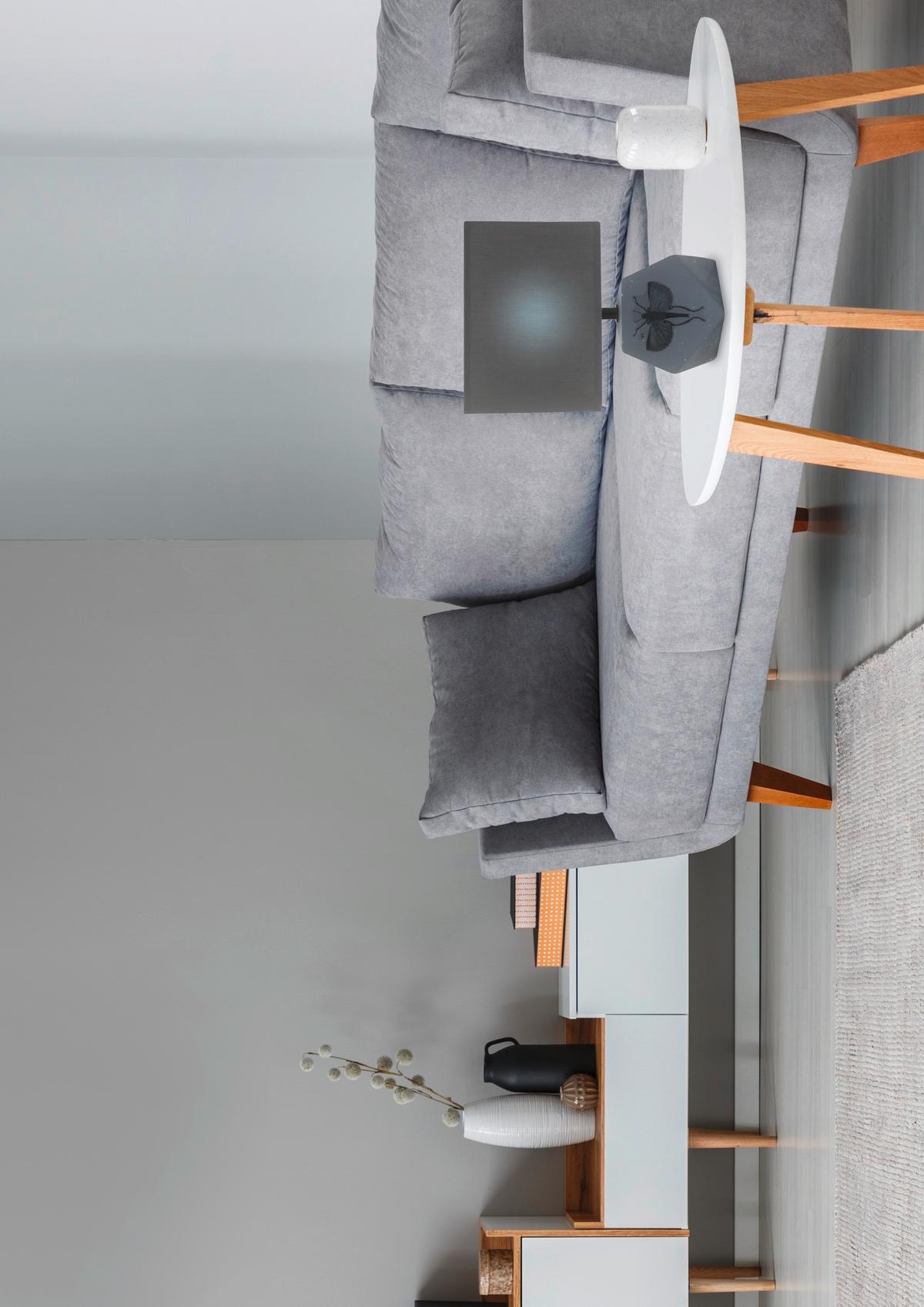 Tischleuchte 41-79923 - Grau, Basics, Stein/Textil (12/19/27cm)